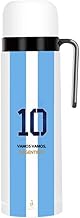 Argentina Messi N°10 – Sky Blue and White Design – Premium Stainless Steel – Maintains Temperature 12h – 1L – World Cup Limited Edition.