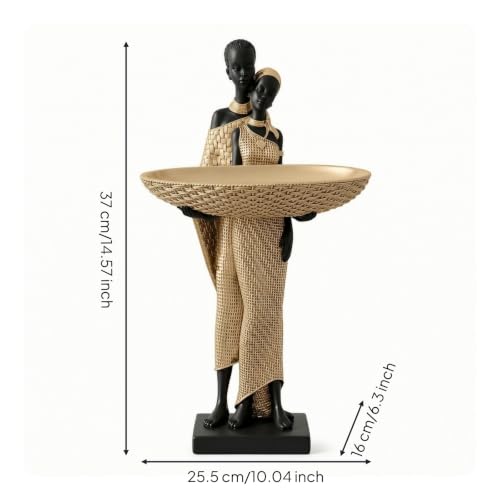 Statue couple ethnique doré vide-poche design chic pour entrée - 8