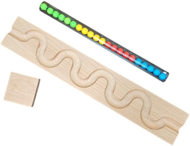 Kancha Wooden Marble Run Track with Snake Maze Design | Montessori STEM Toy for Kids | Lightweight Beech Wood | Smooth Marble Flow | Fun Educational Puzzle | Easy Assembly | Pack of 1