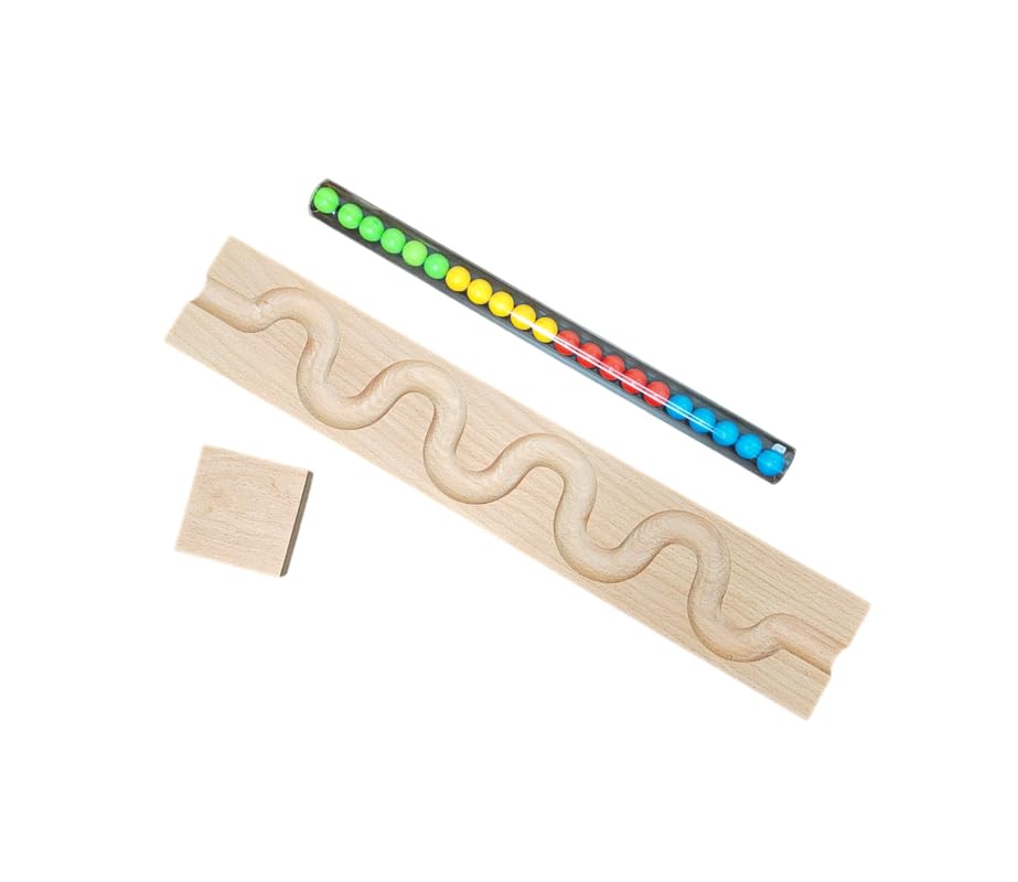 Kancha Wooden Marble Run Track with Snake Maze Design | Montessori STEM Toy for Kids | Lightweight Beech Wood | Smooth Marble Flow | Fun Educational Puzzle | Easy Assembly | Pack of 1