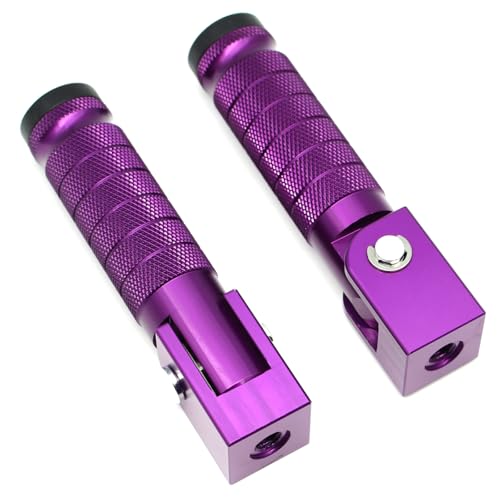 Image of Purple Motorcycle Bicycle Folding Foot Pegs 90 Degree Foldable Electric Motorbike Ebike For Super73 S2 /ZX /RX /R /S Passenger Footrests Rearsets Rear Set Footpegs foot Rest Pedals M8 Install Bolts