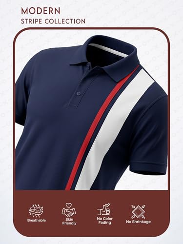 Image of fanideaz Branded Mens Half Sleeve Cotton Striped Polo T-Shirt for Mens || Polo Tshirt for Men || Branded Tshirt for Men
