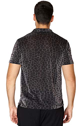 INTIMO Mens' Animal Print Sparkle Button Up Sleep Shirt3