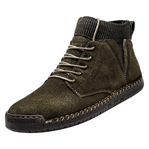 HHHG Retro Combat Boots Men's Women's Shoes Casual Fashion Ankle Booties Breathable Socks Locomotive Tooling PU Shoe Cover