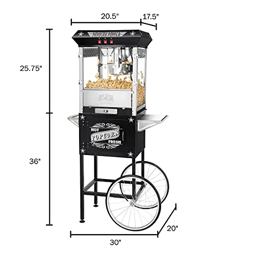 Great Northern Popcorn Black Paducah 8 Ounce Antique Popcorn Machine And Cart #TOP1