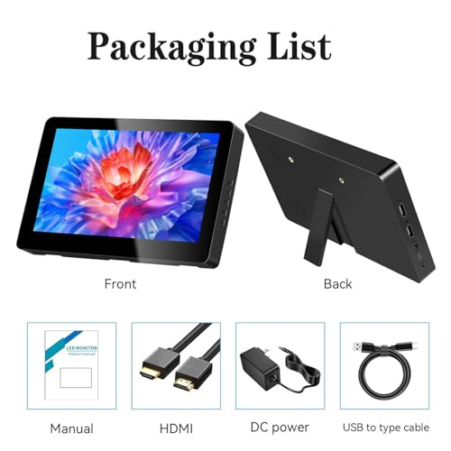 Image of Touchscreen Portable Monitor 8-Inch,Small HDMI Monitor 800 * 480 Built-in Speakers,for Raspberry Pi PS4 Switch Laptop Windows
