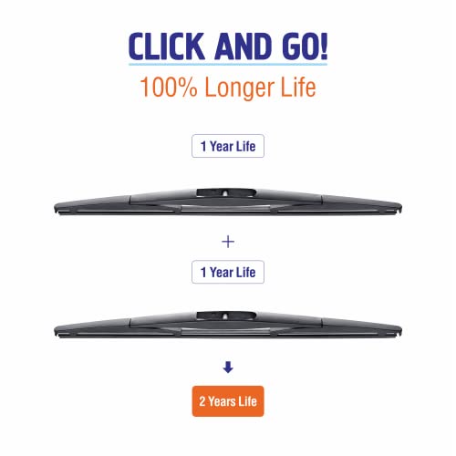 Image of 14 inch (14-B) Rear Wiper Blades Replacement for Honda CR-V 2011-2007 Fit 2020-2007 Pilot 2020-2016 Subaru Forester 2018-2006 Outback 19-05 +More BACK Windshield Wiper Blades For My Car Pack of 2