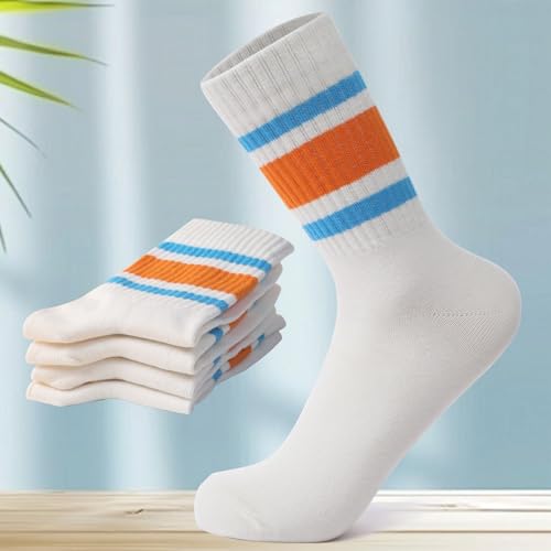 Mid Calf Ankle Socks for Men Women Striped Athletic Style Soft Breathable Socks for Sports Running Available in 2 3 Pairs