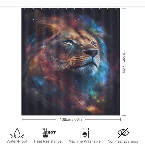 Rideau de douche lion imperméable pour éviter les flaques - 4