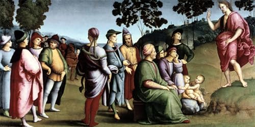 Predicazione di San Battista di Raffaello pintura mural 60x90cm para revivir paredes vacías