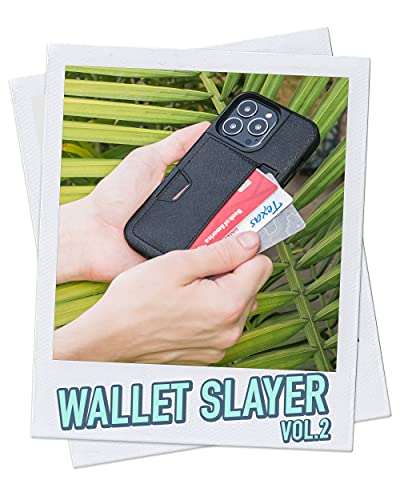 Image of Smartish iPhone 13 Pro Wallet Case - Wallet Slayer Vol. 2 [Slim + Protective] Credit Card Holder with Kickstand - Black Tie Affair