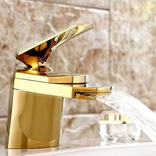 Grifo cascada para baño de latón que elimina salpicaduras en lavabos modernos