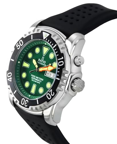 Image of RATIO FreeDiver Helium-Safe Dive Watch Sapphire Crystal Automatic Diver Watch 1000M Water Resistant Diving Watch for Men (White)