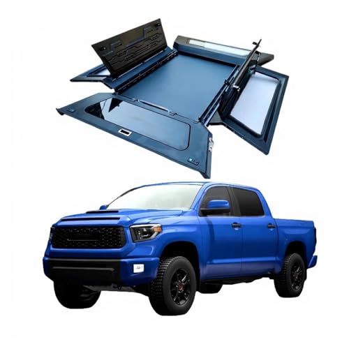 Compatible with Toyota Tundra TRD Pro Tremor Pickup Truck Cap Custom Truck Bed Aluminum Thin Three Doors Opentonneau Cover Pickup Truck Bed