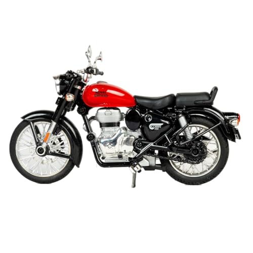 Image of 1:15 Scale Bullet Classic 350 Diecast Motorcycle Model Toy, Pull Back Action, Bullet Bike Detacheble Parts with 3 Colored Fuel Tank, Miniature Replica for Collectors & Kids