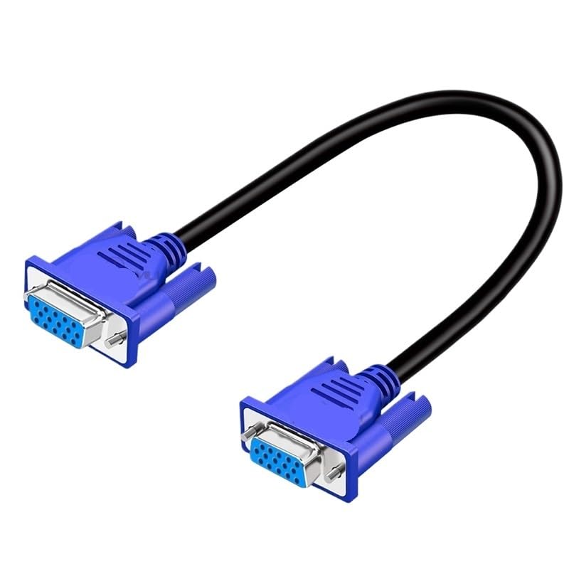 25 cm 10 cali HD15Pin VGA D-Sub krótki kabel wideo męski na męski M/M męski na żeński i żeński kabel RGB do monitora (30 cm, F-F)