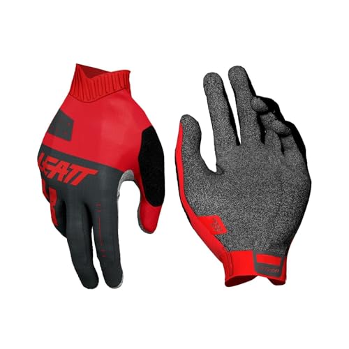 Gant VTT 1.0 GripR Junior Leatt rouge en taille L pour jeune cycliste
