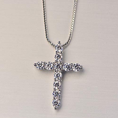 Collier cristal anti-ternissement chaîne en argent véritable 5A