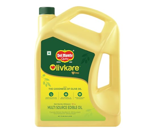 Del Monte OlivKare Heart Pro Oil 4.35 Kg | Goodness of Olive Oil | Blend of Olive Oil &amp; Rice Bran oil | Contains MUFA, PUFA, &amp; Omega-6 which h