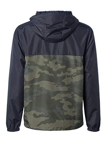 Independent Trading Co.. - Light Weight Windbreaker Zip Jacket - EXP54LWZ - M - Black/Forest Camo3