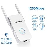 【Elimina Las Zonas Muertas de Wi-Fi 】Los repetidores WiFi amplían su cobertura WiFi existente para proporcionar conectividad de banda ancha de hasta 1200Mbps en todo el hogar. Transmisión en alta definición, juegos en línea y otras actividades que requieren mucho ancho de banda ya no es un problema!