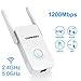 Produktbild WLAN Repeater, 1200Mbit/s WLAN Verstärker 5GHz 867Mbit/s 2,4GHz 300Mbit/s WiFi Repeater mit LAN-Port und WPS Funktiom unterstützt AP/Repeater/Router/Client Modus kompatibel zu Allen WLAN Geräten