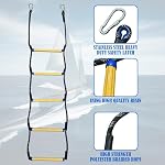 Échelle de corde de bateau, échelle antidérapante robuste, échelle de corde marine portable, échelle pour bateau gonflable, Pontoon, Kayak, canot à moteur (échelle de corde à bateau -5-1 étapes)