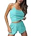 bawilom Womens Cami Pajama Sets Soft Shorts Lingerie Set Spaghetti Straps Camisole 2 Piece Cami Top and Shorts Pj Nightwear Mint Green