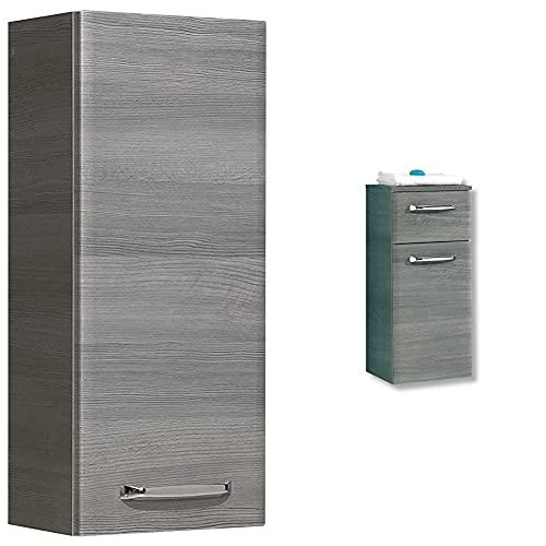 Pelipal Wandschrank, Graphit Struktur quer Nachbildung, 20x30x70 cm & Unterschrank, Graphit Struktur quer Nachbildung, 33x30x72 cm Cover