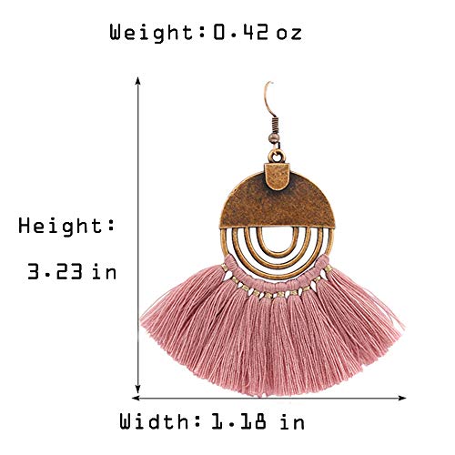 Flairs New York Tassel Drop Dangle Earrings Set (Dusty Pink Tassel, Pack Of 1 Pair) #TOP3