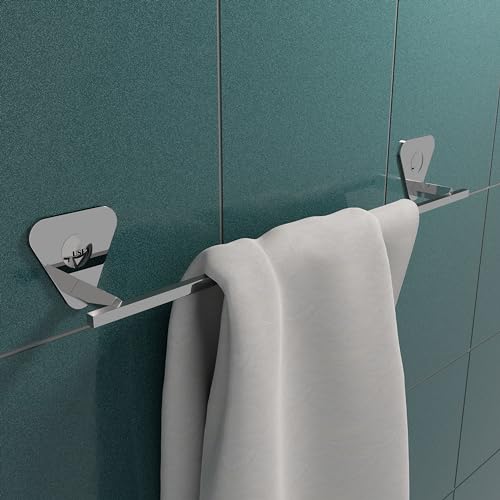 Image of USF Pyramid 24 Inch Towel Rod for Bathroom, Wall Mounted Towel Bar for Washarea, Stainless Steel Holder for Towels and Cloth, Chrome Finish, 3Years Warranty
