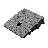 HOME UK Rampe De Bordure De Trottoir, Heavy Duty Plastic Rampe De Franchissement Voiture, Rampe D'Accès Voiture pour Voiture Moto Fauteuil Roulant, Tapis de Pente Épissable Antidérapant Yellow/Black