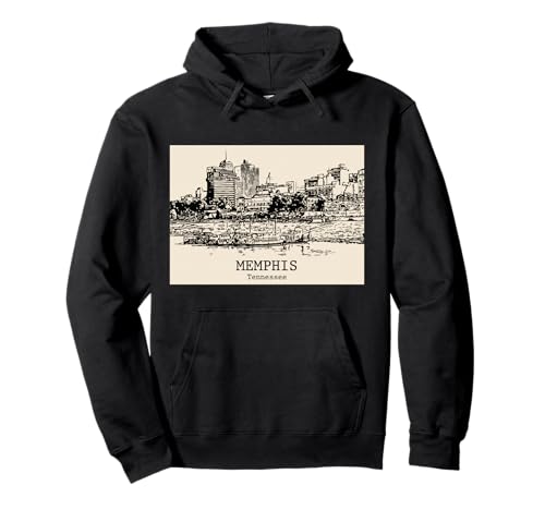 Memphis Tennessee Vintage Skyline Zeichnung Pullover Hoodie