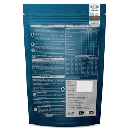 NAKPRO Impact Whey Protein 1 kg Coffee - Image 2