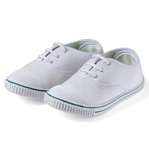 Image of DOCTOR EXTRA SOFT Uniform Tennis Canvas School Shoes with Laces Black & White for Boys & Girls | Memory Foam Cushion & Anti-Bacterial Technology| Lightweight | Comfortable| Durable & Anti-Skid D-3004