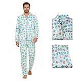 GAUWEAN Clark Dinosaur Pajamas Set Christmas Vacation Costume Button-Front Microfleece Pajamas M