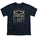 Chevrolet Camo Flag Unisex Youth T Shirt for Boys and Girls, Large