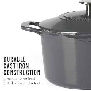 Martha Stewart Gatwick 4 Quart Enamel Cast Iron Dutch Oven - Grey Martha Stewart Gatwick 4 Quart Enamel Cast Iron Dutch Oven Grey