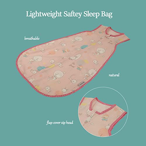 Image of Baby Sleeping Sack Muslin Summer (12-24m) 0.5 Tog Cotton Lightweight Infant Sleeping Bag Toddler Wearable Blanket Breathable Thin Sleeper Sack