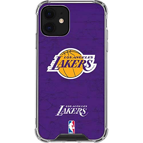 Skinit Clear Phone Case Compatible with iPhone 12 - Officially Licensed NBA Los Angeles Lakers Purple Primary Logo Design