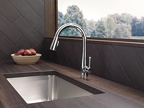 Delta Faucet Essa Pull Down Kitchen Faucet Chrome, Chrome Kitchen Faucets With Pull Down Sprayer, Kitchen Sink Faucet, Faucet For Kitchen Sink With Magnetic Docking Spray Head, Chrome 9113-Dst #TOP1