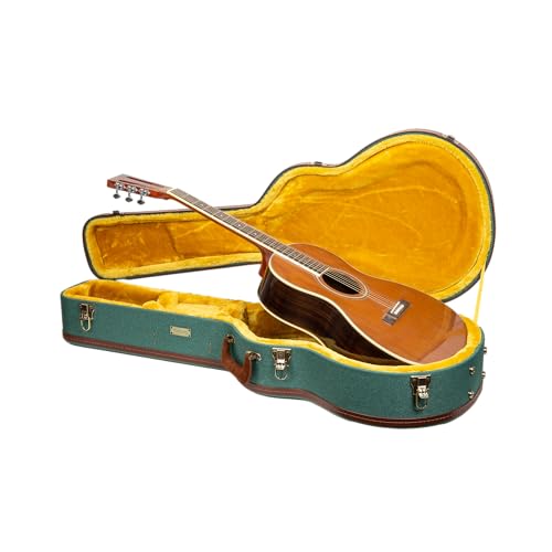 Crossrock Master Series 000 12-Fret Acoustic Guitar Case | Malachite Blue Tweed Exterior, Re-Engineered Wooden Shell, Leather Handle & Gold Velvet Interior(CRW720-00012MB)