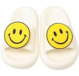 Vunavueya Ragazze Pantofole da Spiaggia Antiscivolo Ragazzi Pantofole Mare Piscina Bambini Estive Eva Sandali a Punta Aperta Bianco Smile 30/31 EU_200