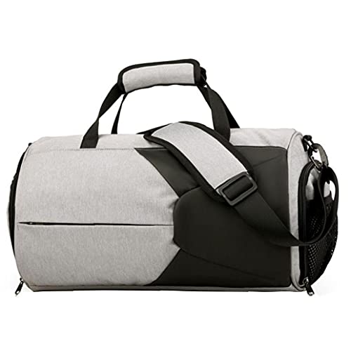 Sport Sporttasche Reise Seesack Sporttraining Reisehandtasche mit Schuhen Fach für Männer Frauen Grau Schwarz Cover