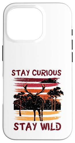 Curious Stay Wild Deer Sunset Nature Lover Outdoor Vintage �X�}�z�P�[�X iPhone 16 Pro �p
