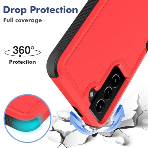 Image of for Samsung Galaxy S21 Plus Case: Dual Layer Protective Heavy Duty Cell Phone Cover Shockproof Rugged with Screen Protector - Military Protection Bumper Tough - Samsung Galaxy S21+ Plus 5G, Red