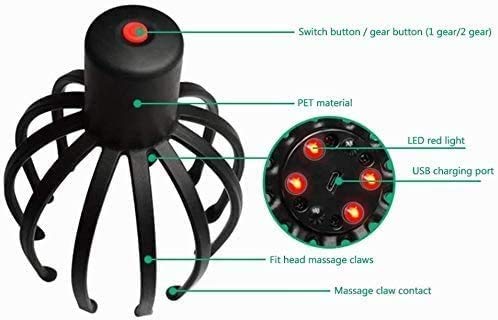 Massager électrique de cuir chevelu MU rechargeable USB à 2 modes - 3