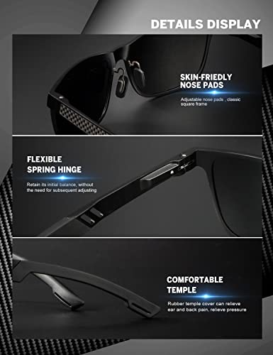 Image of ANYLUV Polarized Sunglasses for Men Rectangular Classic Al-Mg Metal Frame Sun Glasses Mens Sunglasses with UV Protection