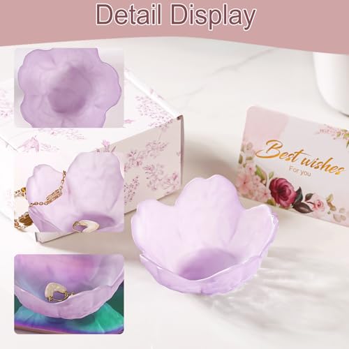 Image of Gifts for Women Flower Jewelry Dish Ring Holder Jewelry Tray Vanity Organizer Room Decor Aesthetic Dorm Bathroom Decor Decorative Trinket Dish for Rings Earrings Necklaces Friendship Birthday Gifts