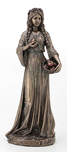 Estatua de bronce Idunn diosa nórdica de la primavera y juventud miniatura 1